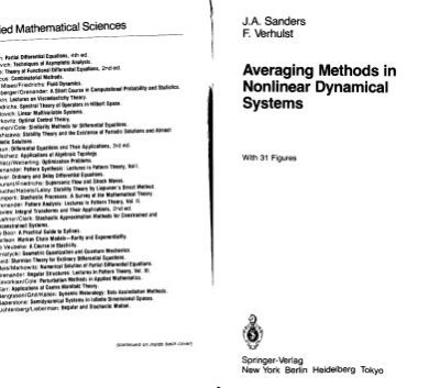 خرید و دانلود نسخه کامل کتاب Averaging Methods in Nonlinear Dynamical Systems