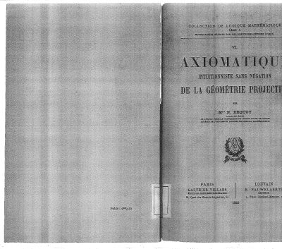 خرید و دانلود نسخه کامل کتاب Axiomatique intuitionniste sans negation de la geometrie projective