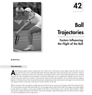 خرید و دانلود نسخه کامل کتاب Ball trajectories. Factors influencing the flight of the ball