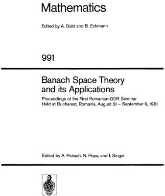 خرید و دانلود نسخه کامل کتاب Banach space theory and its applications