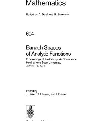 خرید و دانلود نسخه کامل کتاب Banach Spaces of Analytic Functions