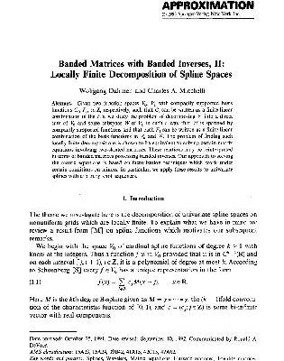 خرید و دانلود نسخه کامل کتاب Banded matrices with banded inverses, II.. Locally finite decomposition