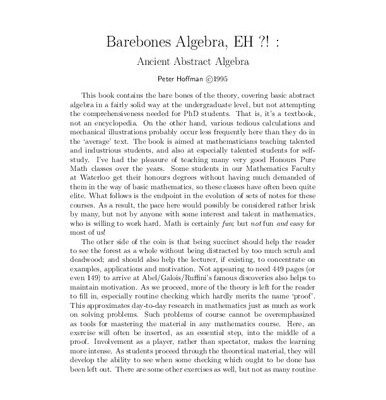 خرید و دانلود نسخه کامل کتاب Barebones Algebra, Eh ?! : Ancient Abstract Algebra