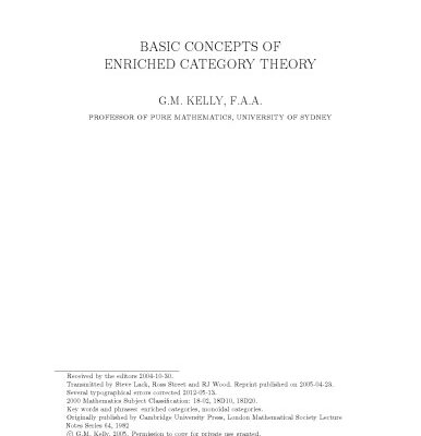 خرید و دانلود نسخه کامل کتاب Basic Concepts of Enriched Category Theory