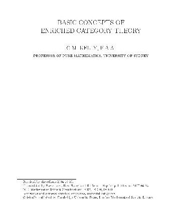 خرید و دانلود نسخه کامل کتاب Basic concepts of enriched category theory