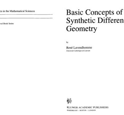 خرید و دانلود نسخه کامل کتاب Basic Concepts of Synthetic Differential Geometry