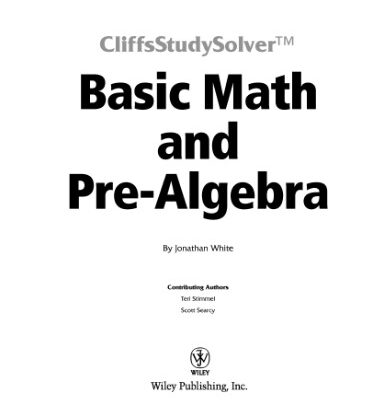 خرید و دانلود نسخه کامل کتاب Basic Math and Pre-Algebra (Cliffs Study Solver)