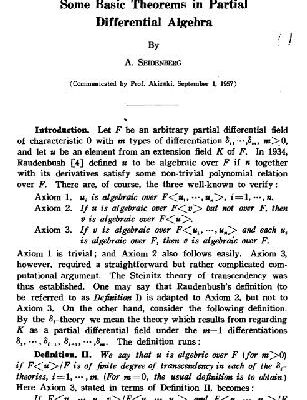 خرید و دانلود نسخه کامل کتاب Basic theorems of partial diff. algebra