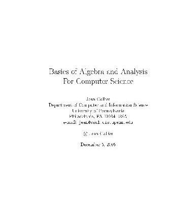 خرید و دانلود نسخه کامل کتاب Basics of Algebra and Analysis for Computer Science