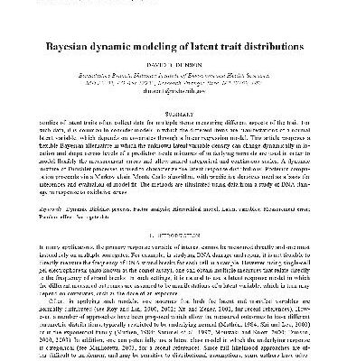 خرید و دانلود نسخه کامل کتاب Bayesian dynamic modeling of latent trait distributions