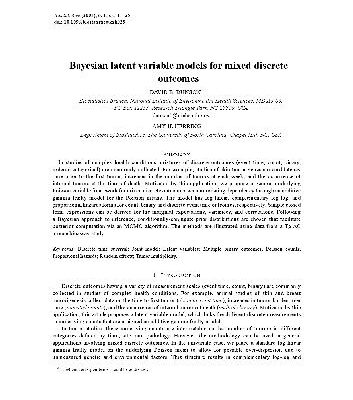 خرید و دانلود نسخه کامل کتاب Bayesian latent variable models for mixed discrete outcomes