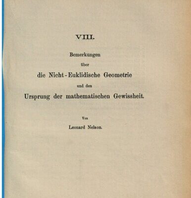 خرید و دانلود نسخه کامل کتاب Bemerkungen über die Nicht-Euklidische Geometrie und den Ursprung der mathematischen Gewissheit