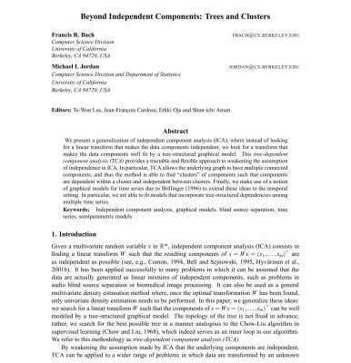 خرید و دانلود نسخه کامل کتاب Beyond Independent Components: Trees and Clusters