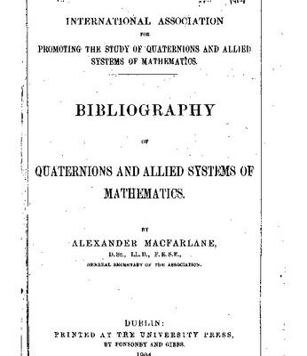 خرید و دانلود نسخه کامل کتاب Bibliography of Quaternions and Allied Systems of Mathematics