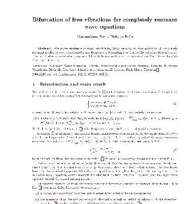 خرید و دانلود نسخه کامل کتاب Bifurcation of free vibrations for completely resonant wave equations