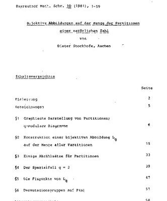 خرید و دانلود نسخه کامل کتاب Bijektive Abbildungen auf der Menge der Partitionen einer natürlichen Zahl
