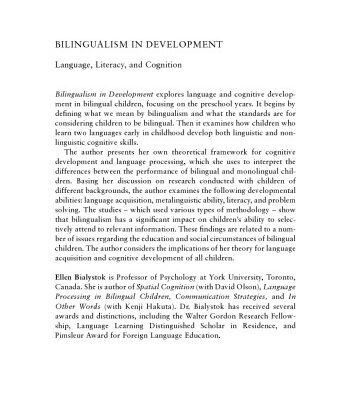 خرید و دانلود نسخه کامل کتاب Bilingualism in Development: Language, Literacy, and Cognition