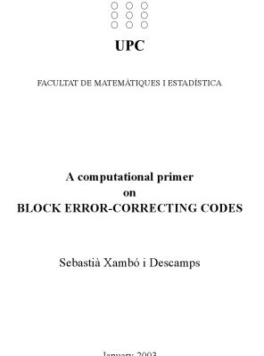 خرید و دانلود نسخه کامل کتاب Block error-correcting codes: A computational primer