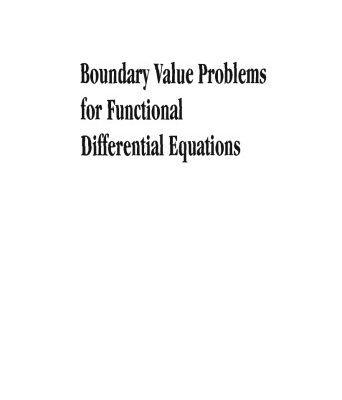 خرید و دانلود نسخه کامل کتاب Boundary Value Problems for Functional Differential Equations