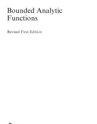 خرید و دانلود نسخه کامل کتاب Bounded Analytic Functions