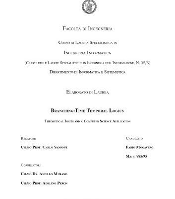 خرید و دانلود نسخه کامل کتاب Branching-Time Temporal Logics. Theoretical Issues and a Computer Science Application [PhD Thesis]