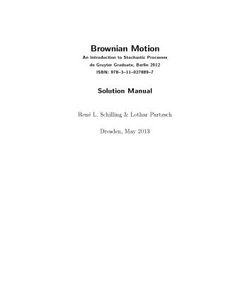 خرید و دانلود نسخه کامل کتاب Brownian Motion An Introduction to Stochastic Processes Solutions Manual and Corrections