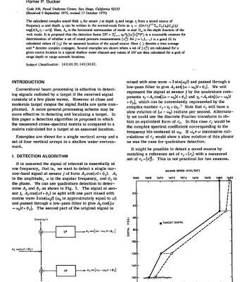 خرید و دانلود نسخه کامل کتاب Bucker Use of calculated sound fields and matched-field detection to locate sound sources in shallow water