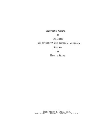 خرید و دانلود نسخه کامل کتاب Calculus: An Intuitive and Physical Approach (2nd ed.): Solutions Manual