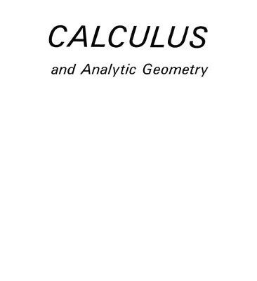 خرید و دانلود نسخه کامل کتاب Calculus and Analytic Geometry, 2nd Edition