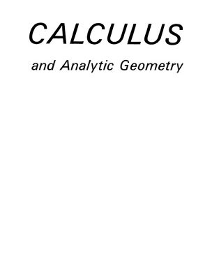 خرید و دانلود نسخه کامل کتاب Calculus and Analytic Geometry, 2nd Edition
