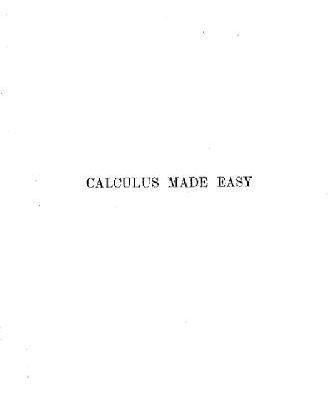 خرید و دانلود نسخه کامل کتاب Calculus Made Easy 2ND Edition