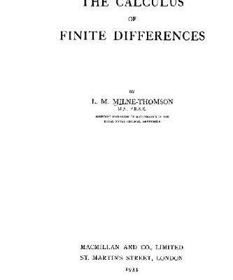 خرید و دانلود نسخه کامل کتاب Calculus of finite differences