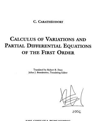 خرید و دانلود نسخه کامل کتاب Calculus of variations and partial differential equations of the first order