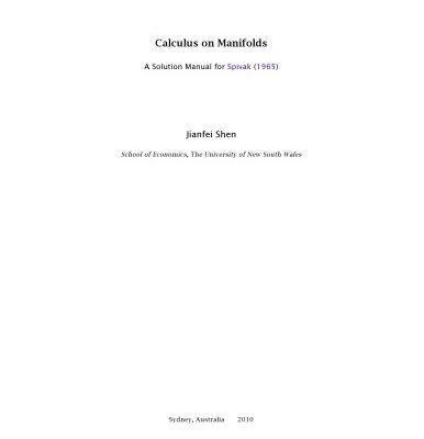خرید و دانلود نسخه کامل کتاب Calculus on manifolds. A Solution Manual for Spivak
