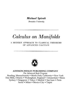 خرید و دانلود نسخه کامل کتاب Calculus on manifolds