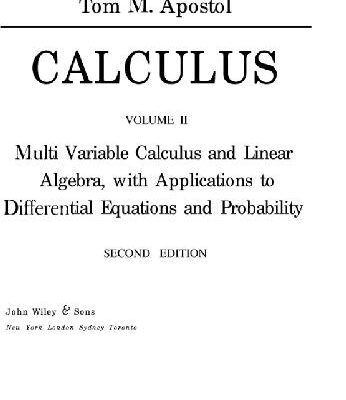 خرید و دانلود نسخه کامل کتاب Calculus, Volume II: Multi-Variable Calculus and Linear Algebra, with Applications to Differential Equations and Probability