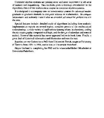 خرید و دانلود نسخه کامل کتاب Cambridge Modern Computer Algebra