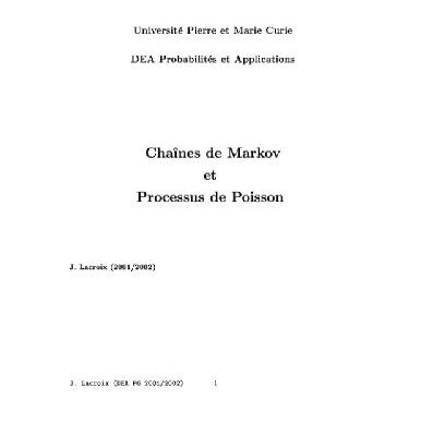 خرید و دانلود نسخه کامل کتاب Chaines de Markov et processus de Poisson
