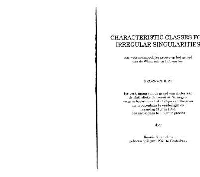 خرید و دانلود نسخه کامل کتاب Characteristic classes for irregular singularities in diff. algebra (phd thesis 1993)