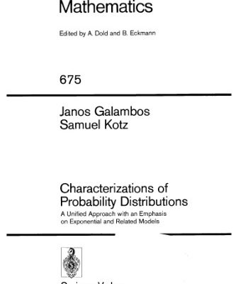 خرید و دانلود نسخه کامل کتاب Characterizations of Probability Distributions: A Unified Approach with an Emphasis on Exponential and Related Models