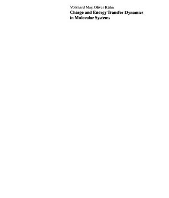 خرید و دانلود نسخه کامل کتاب Charge and energy transfer dynamics in molecular systems
