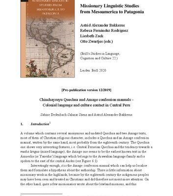 خرید و دانلود نسخه کامل کتاب Chinchaysuyu Quechua and Amage confession manuals – Colonial language and culture contact in Central Peru