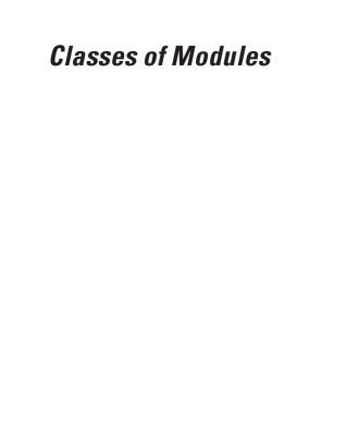 خرید و دانلود نسخه کامل کتاب Classes of modules