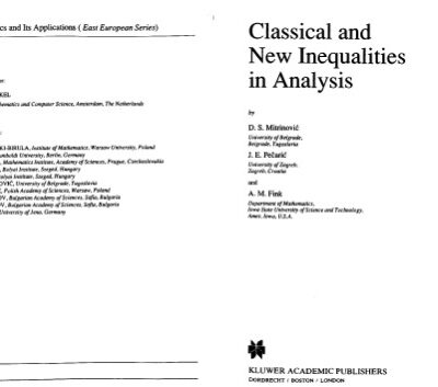 خرید و دانلود نسخه کامل کتاب Classical and New Inequalities in Analysis