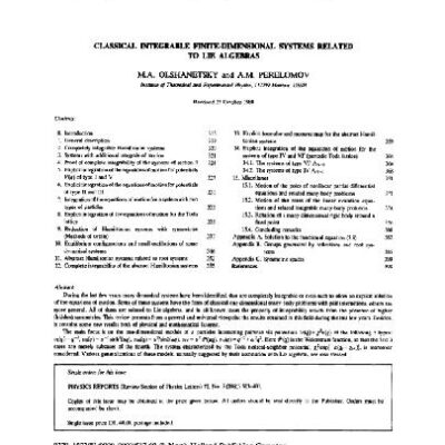 خرید و دانلود نسخه کامل کتاب Classical integrable finite-dimensional systems related to Lie algebras