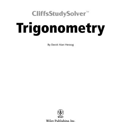 خرید و دانلود نسخه کامل کتاب CliffsStudySolver Trigonometry (Cliffsstudy Solver)