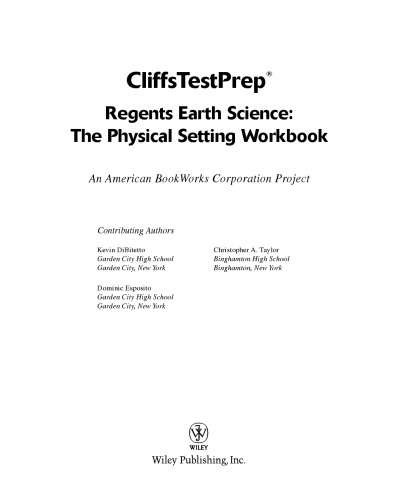 خرید و دانلود نسخه کامل کتاب CliffsTestPrep Regents Earth Science: The Physical Setting Workbook