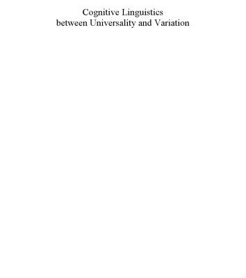 خرید و دانلود نسخه کامل کتاب Cognitive Linguistics between Universality and Variation