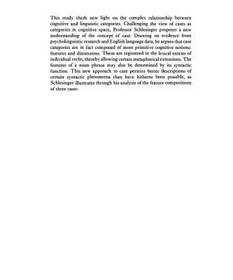 خرید و دانلود نسخه کامل کتاب Cognitive Space and Linguistic Case: Semantic and Syntactic Categories in English (Studies in English Language)