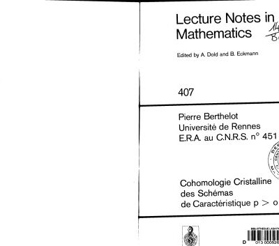 خرید و دانلود نسخه کامل کتاب Cohomologie cristalline des schemas de caracteristique p O
